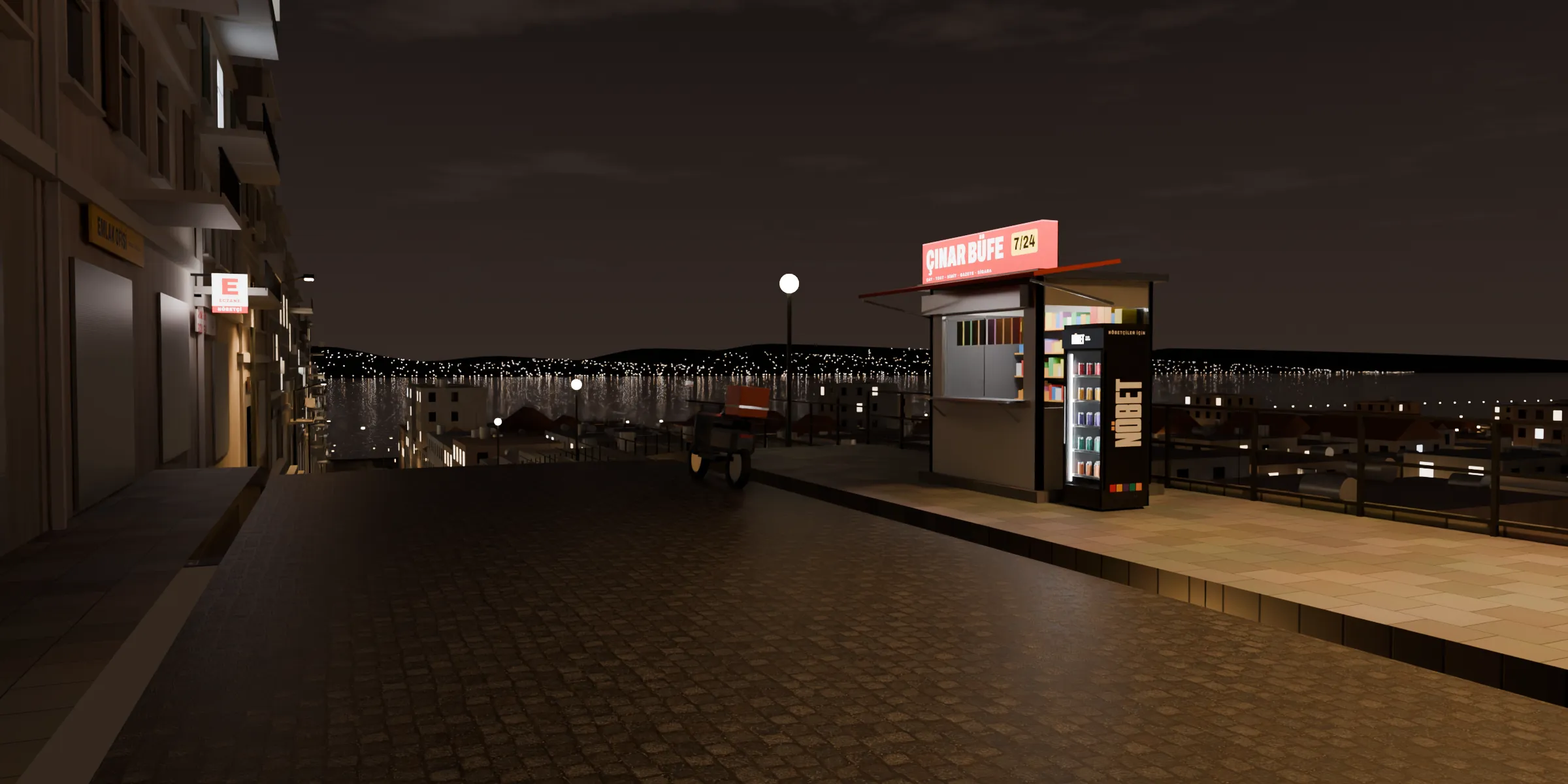 The corner at 00:00. Midnight. The cloud comes in off the sea and the city's light turns it orange from underneath.